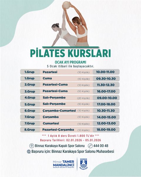 Binnaz Karakaya Ocak Ayı Pilates Kursları Başlıyor