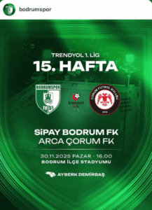 Trendyol 1. Lig Bodrumspor- Çorum FK Futbol Maçı