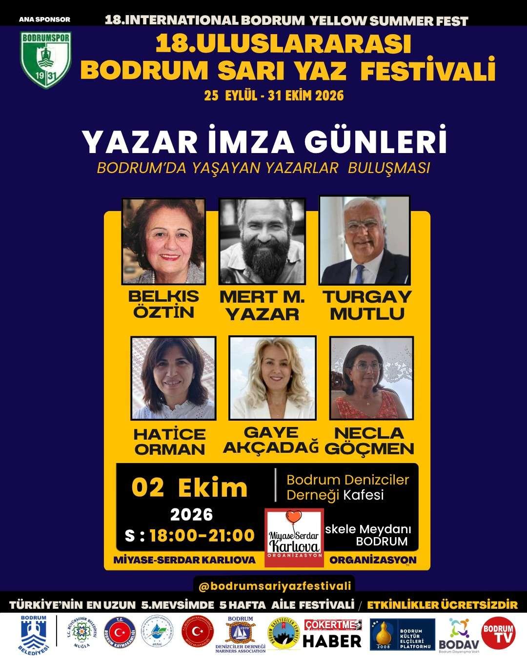 18. Uluslararası Bodrum Sarı Yaz Festivali-Yazar İmza Günleri