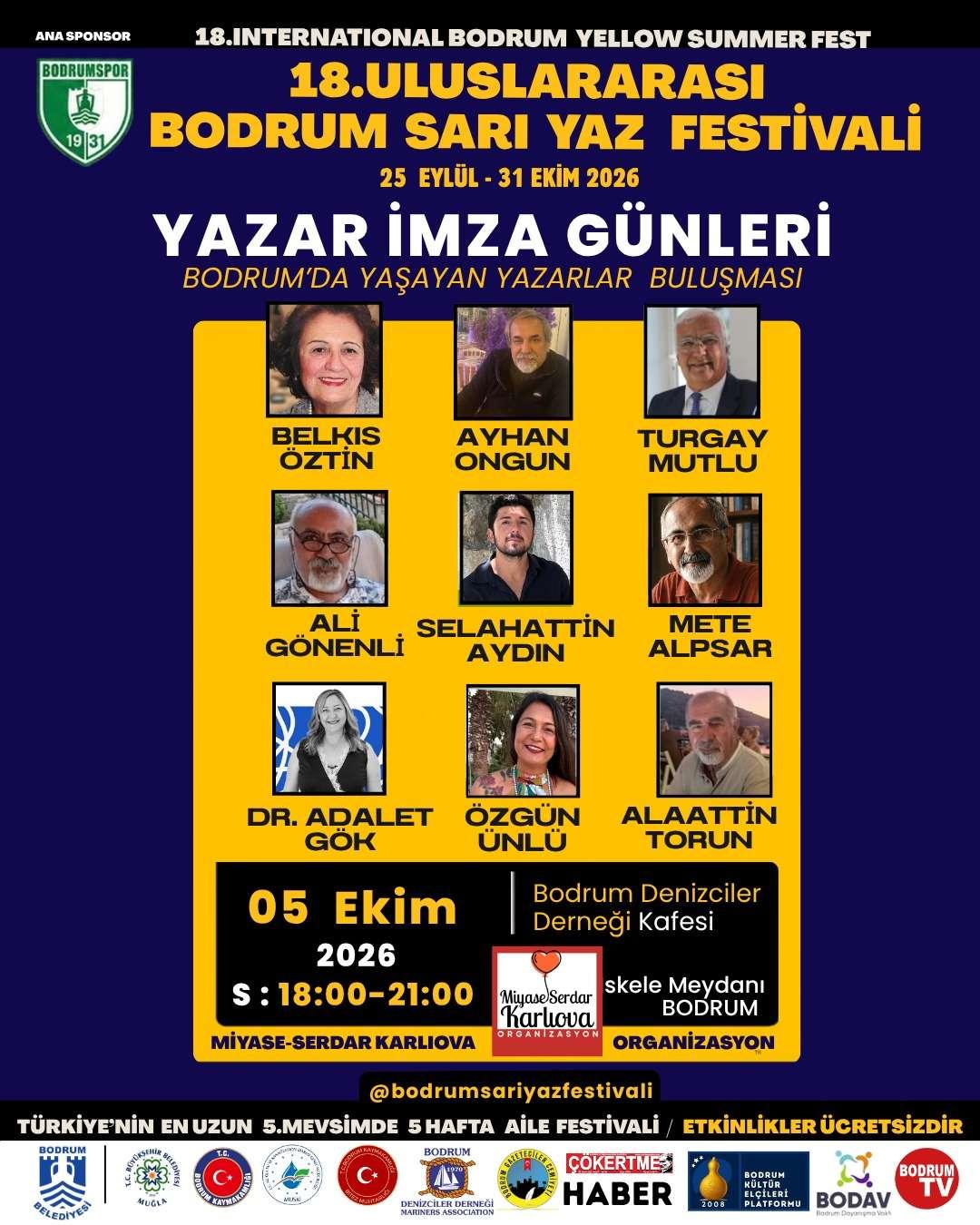 18. Uluslararası Bodrum Sarı Yaz Festivali-Yazar İmza Günleri