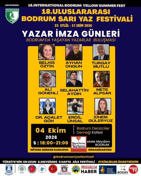 18. Uluslararası Bodrum Sarı Yaz Festivali-Yazar İmza Günleri