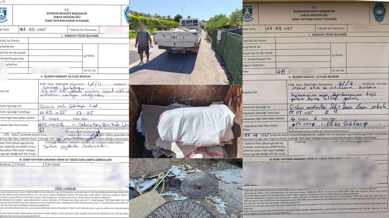 BODRUM BELEDİYESİNDEN ÇEVREYİ KİRLETENLERE PARA CEZASI