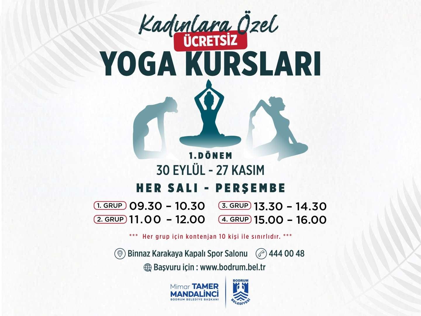 BODRUM BELEDİYESİNDEN KADINLARA ÖZEL ÜCRETSİZ YOGA KURSLARI