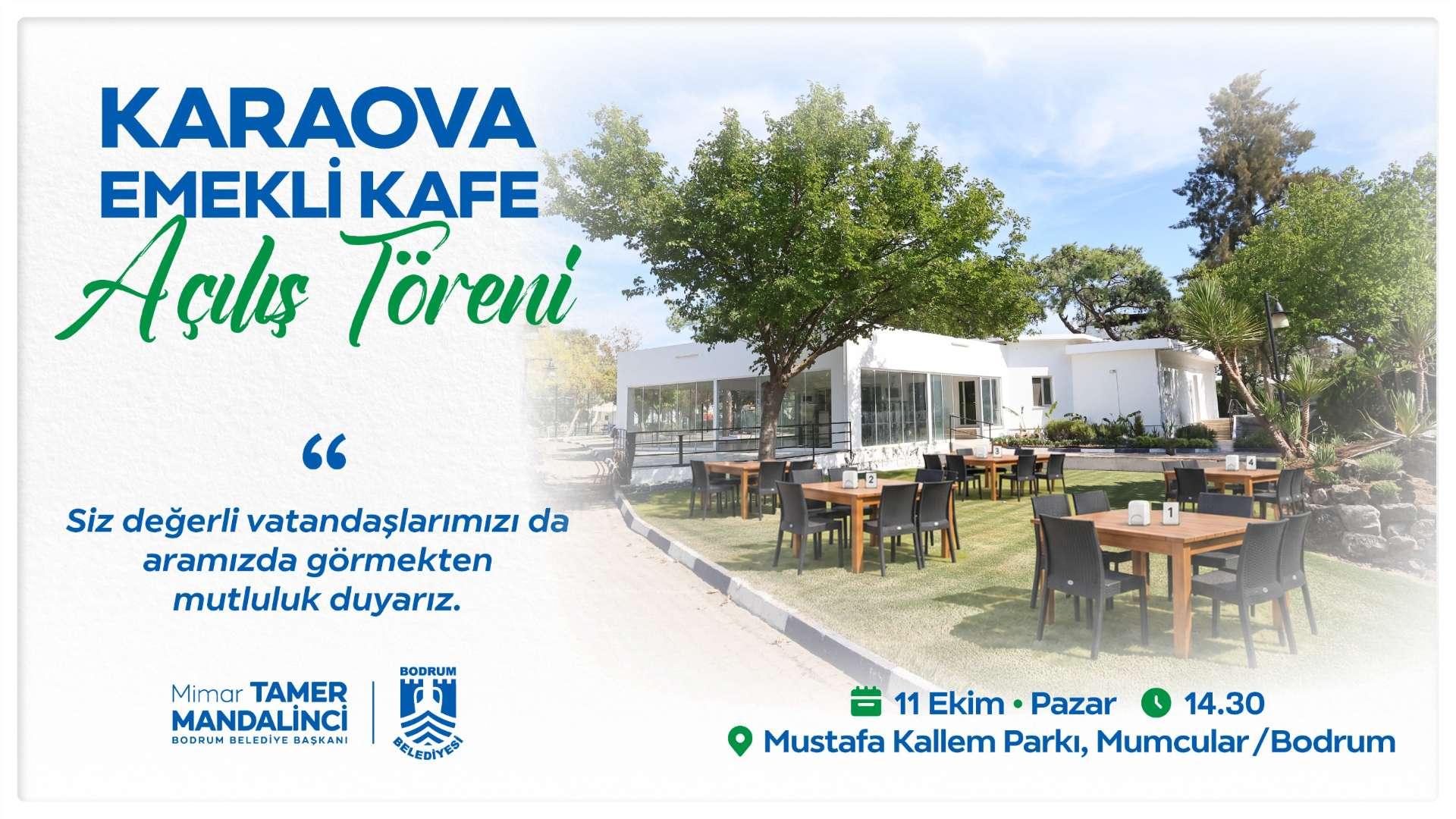 “Karaova Emekli Kafe” Bu Pazar Günü Hizmete Açılıyor