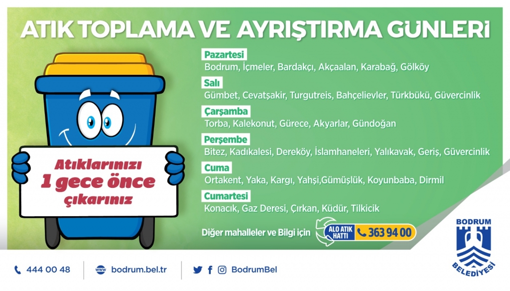 Bodrum Belediyesi Atık toplama ve Ayrıştırma Günleri