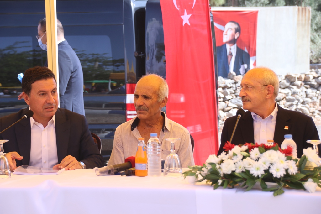 CHP LİDERİ YANGIN BÖLGESİ ZİYARETLERİNE BODRUM'DAN BAŞLADI