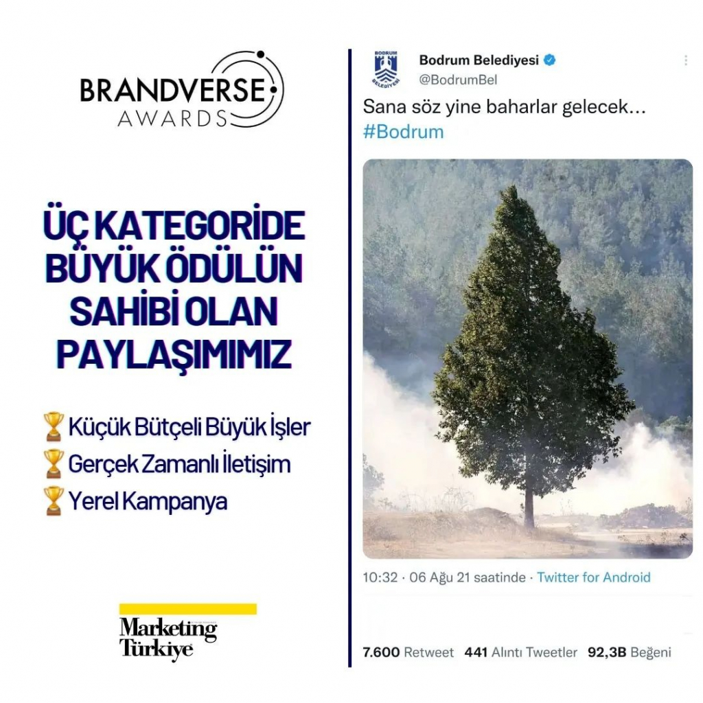 BODRUM BELEDİYESİ’NE 3 ÖDÜL BİRDEN