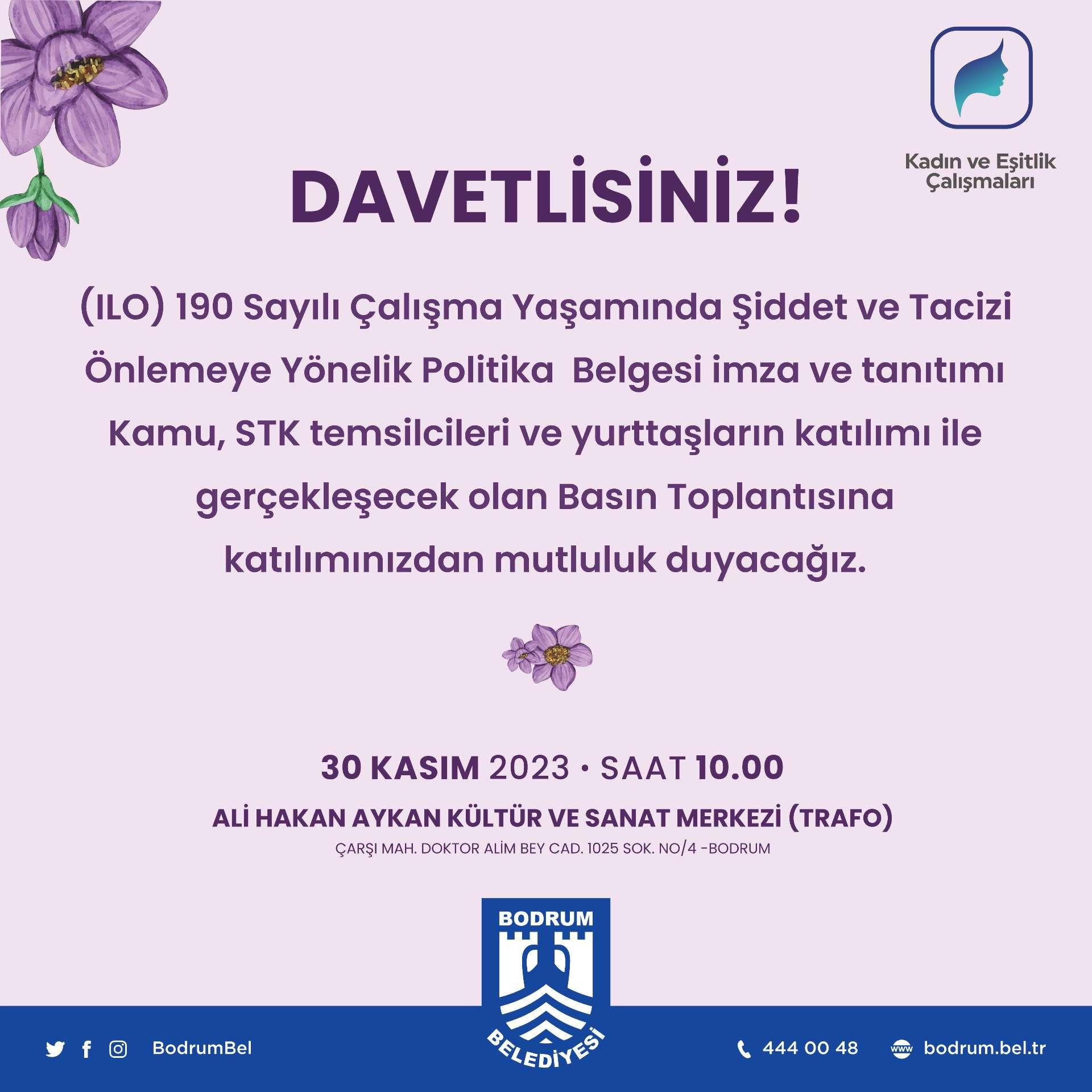 BELEDİYE, İLO 190 POLİTİKA BELGESİNİ İMZALIYOR