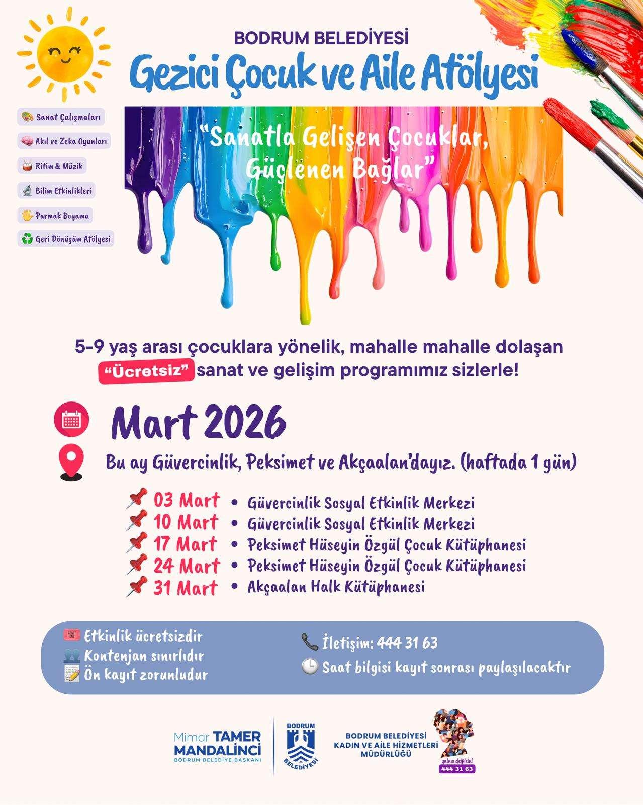 ETKİNLİK DUYURUSU: 'Gezici Çocuk ve Aile Atölyeleri' başlıyor!