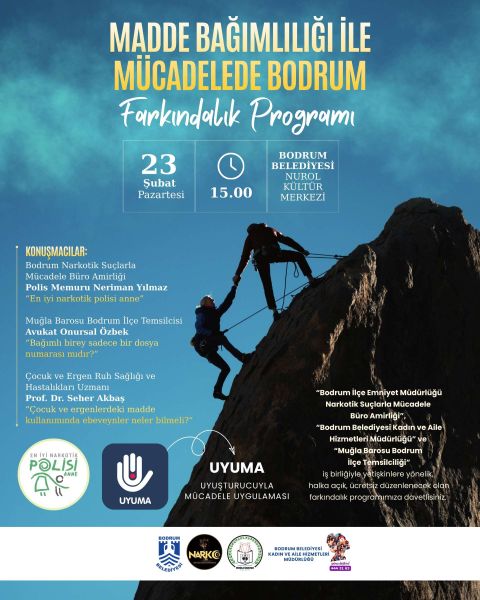 ETKİNLİK DUYURUSU! Bodrum’da Madde Bağımlılığına Karşı Ortak Farkındalık Programı