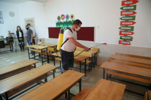 SCHOOLS PROVIDED WITH RECHARGEABLE DISINFECTANT DEVICES