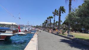 THE SURFACE OF THE YALIKAVAK PIER PROMENADE RENEWED