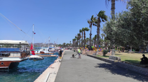 THE SURFACE OF THE YALIKAVAK PIER PROMENADE RENEWED