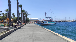 THE SURFACE OF THE YALIKAVAK PIER PROMENADE RENEWED