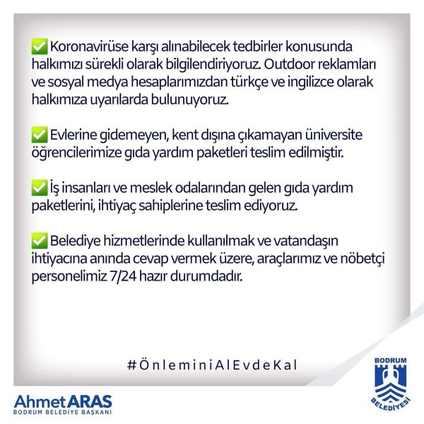 MUNICIPALITY'S SUPPORT DURING THE PANDEMIC